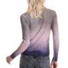 Paychi Guh | L/S Watercolor Crew, Grey/Purple, 100% Worsted Cashmere