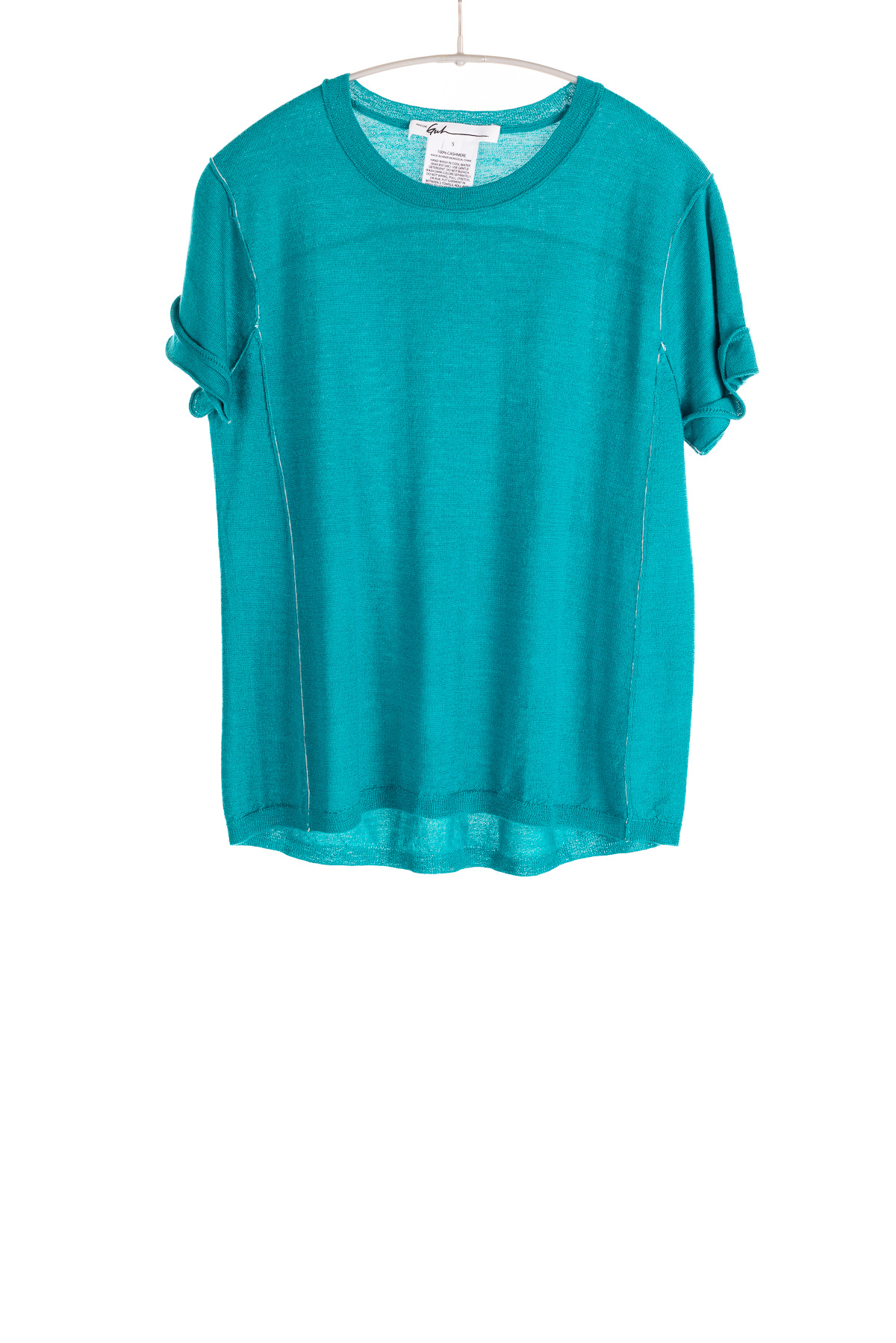 S411_SSCuffedCrew_BrightTeal_H1Front