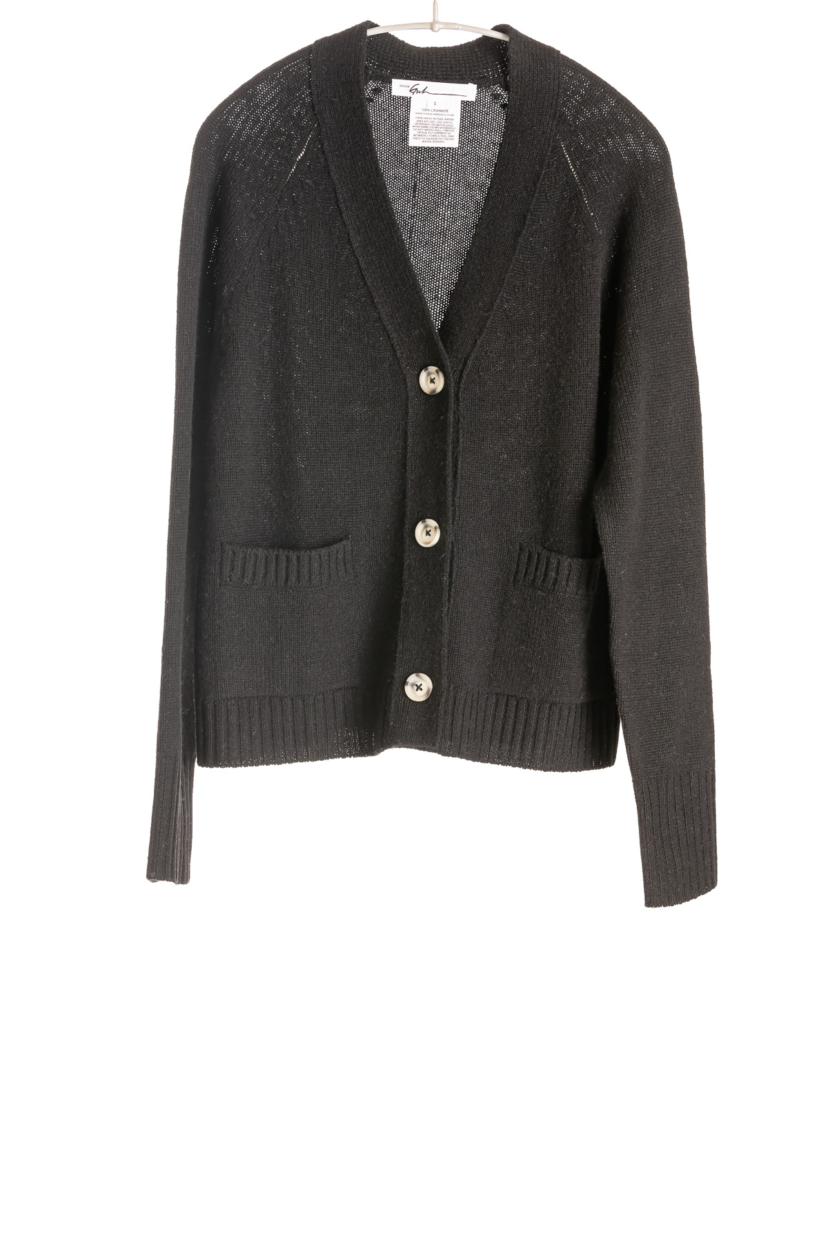 F488_VNeckCardigan_Black_H1Front