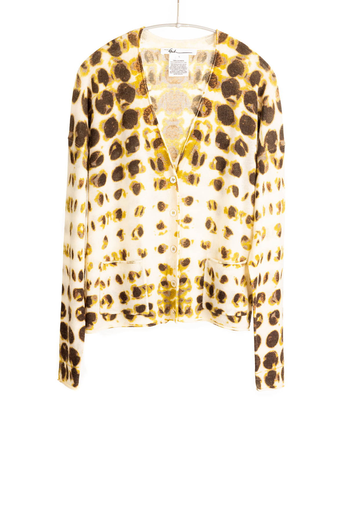 F499P_DottedVNeckCardigan_Mustard_H1Front