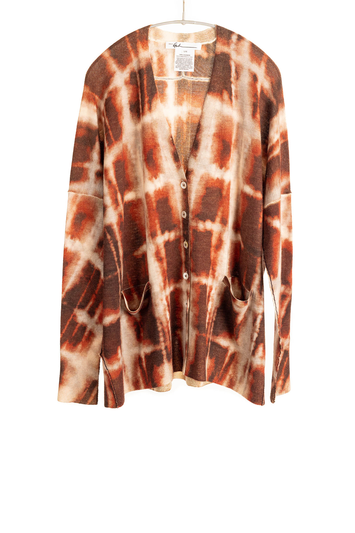 F502P_PlaidVNeckCardigan_ChocolateMulti_H1Front